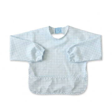 Magnetic Long Sleeve Bib - Cloud Check