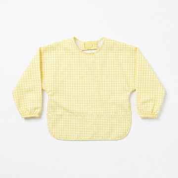 Magnetic Long Sleeve Bib - Butter Yellow Check